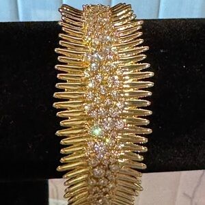 Sparkling Gold Bracelet with Rhinestones